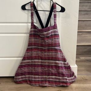 NBD Luce Tweed Pinafore Dress (Magenta + Ivory)